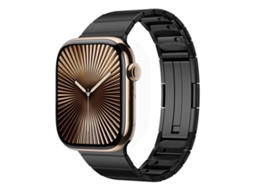 Bracelete para Apple Watch 42/41/40/38mm Aço Inoxidável com Liberação Rápida e Conta Única Preto XIAOMOYU