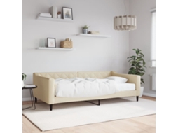 Vidaxl Sofá-cama Com Colchão 100x200 Cm Tecido Cor Creme