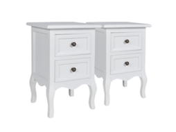Maison Exclusive - Mesas-de-cabeceira Com 2 Gavetas 2 Pcs Mdf Branco