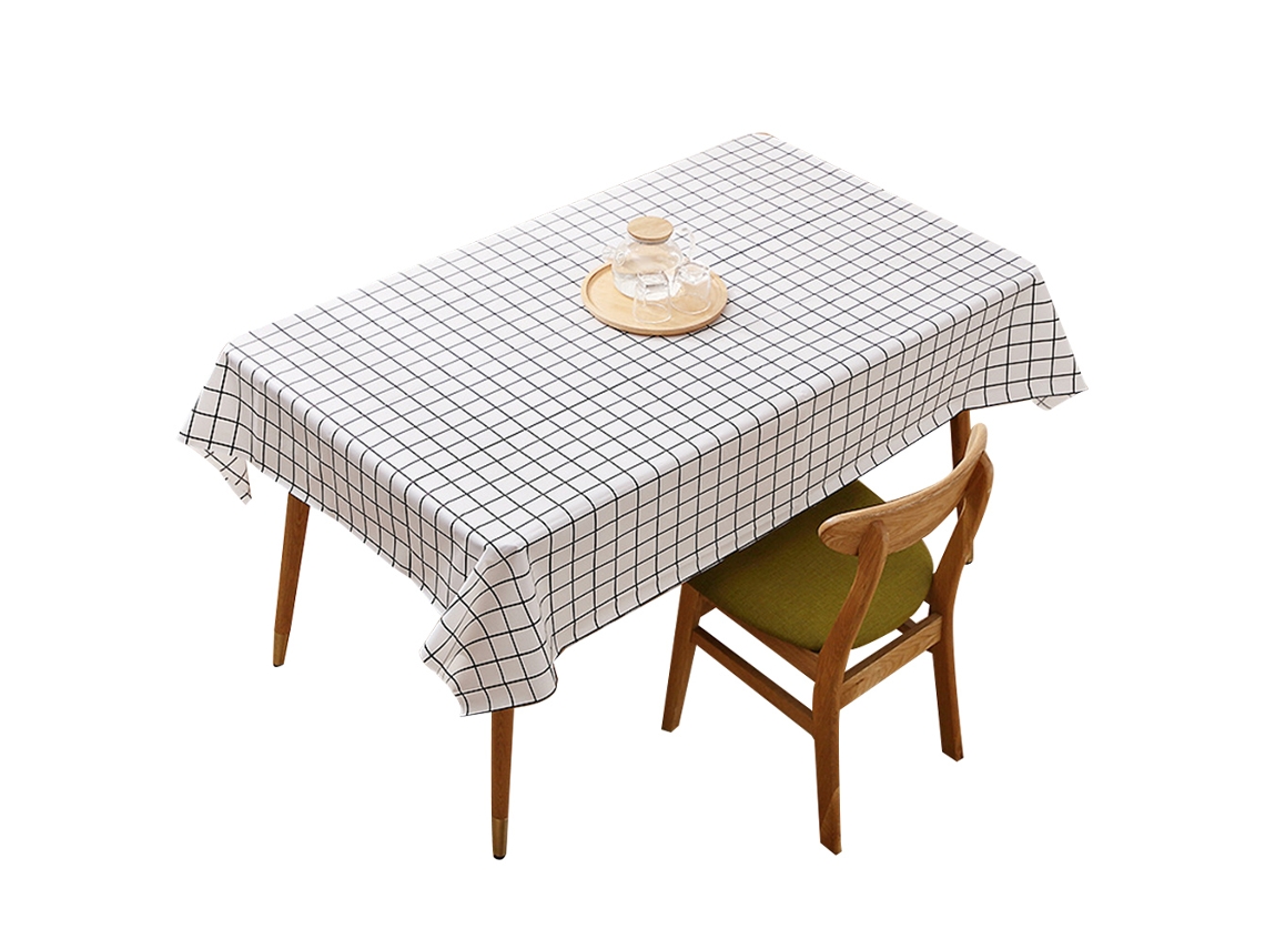 Peças de Toalha de Mesa Retangular Toalha de Mesa de Plástico Xadrez À Prova D'Água Capas de Mesa À Prova de Óleo para Jantar/Festa 137X137Cm