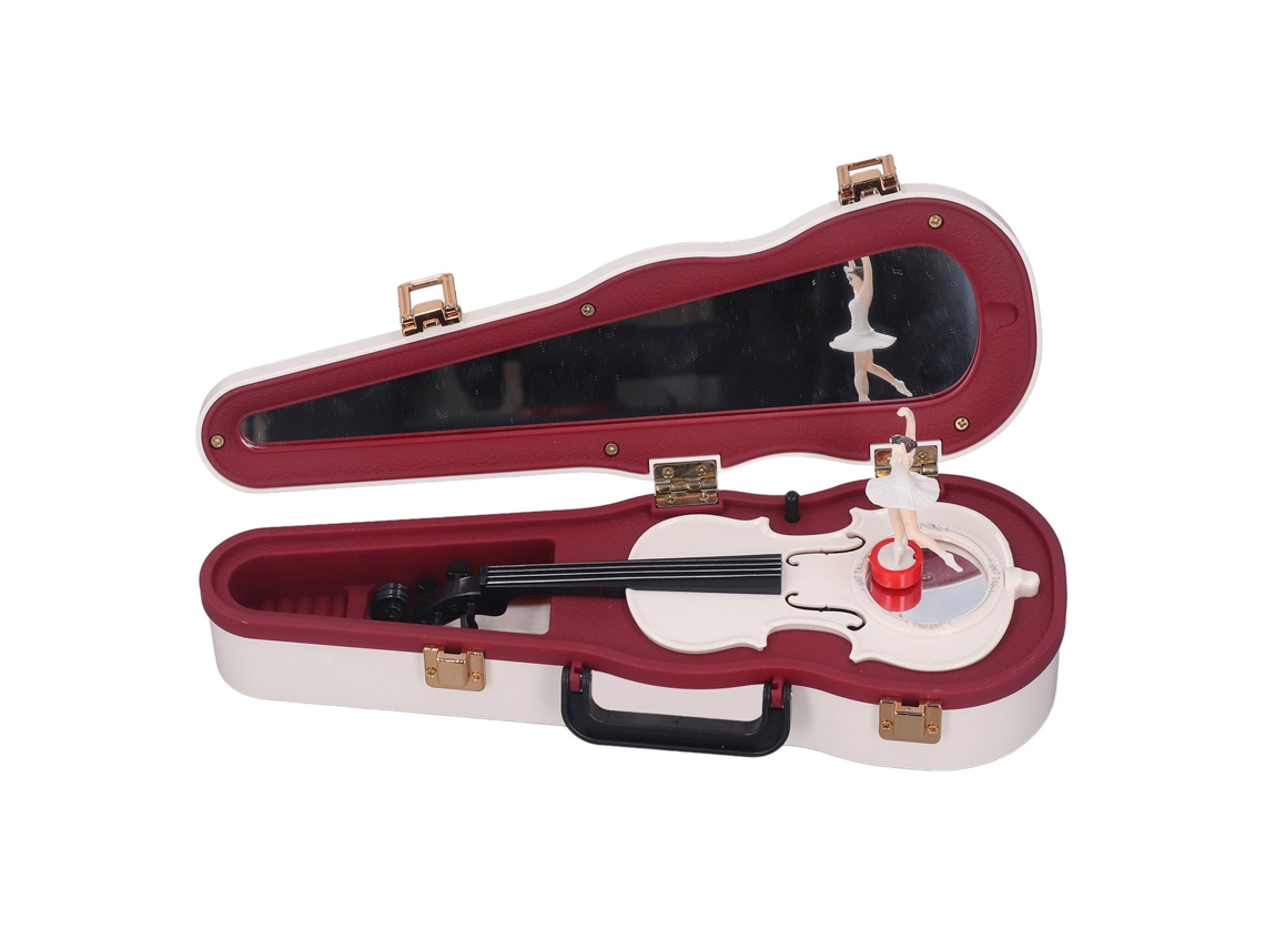 Caixa de Música Violino LAXISCREED com Bailarina Branca