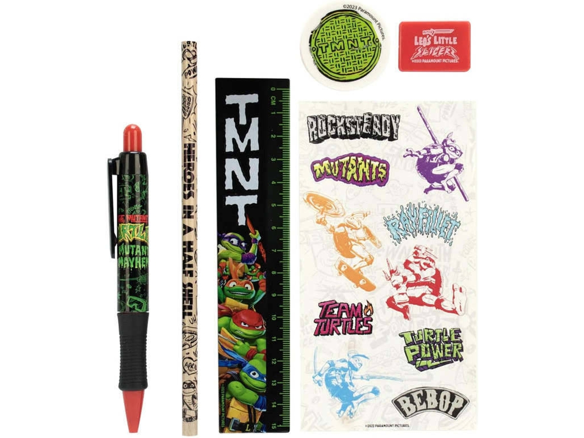 Kit TARTARUGA NINJA Teenage Mutant Ninja Turtles Stationery - 5 Peças - Mayhem (Outlet Caixa Aberta)