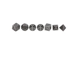 Primerox 7pcs Dados Poliédricos de Liga de Zinco para Jogos de Tabuleiro Cor Prata Antiga
