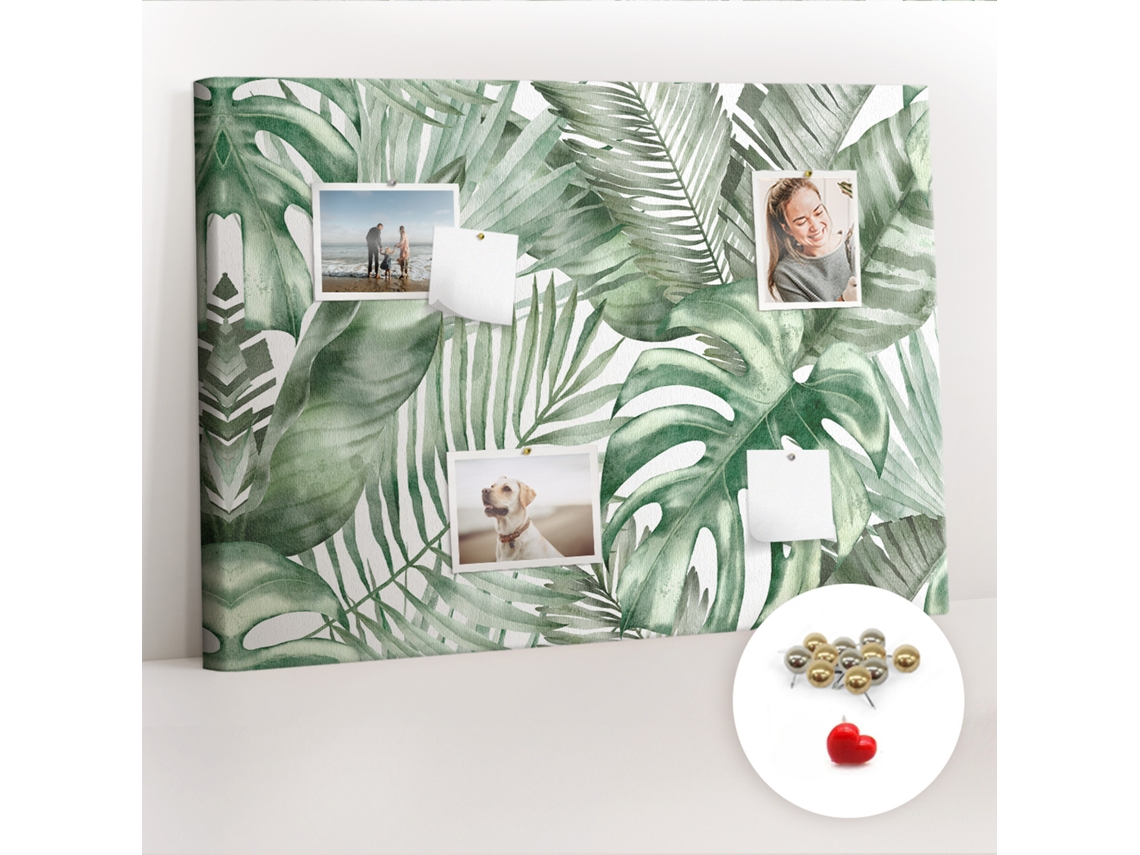 Lousa De Cortiça Folhas De Plantas Para A Sala De Estar Espelharte (70x100 Cm)