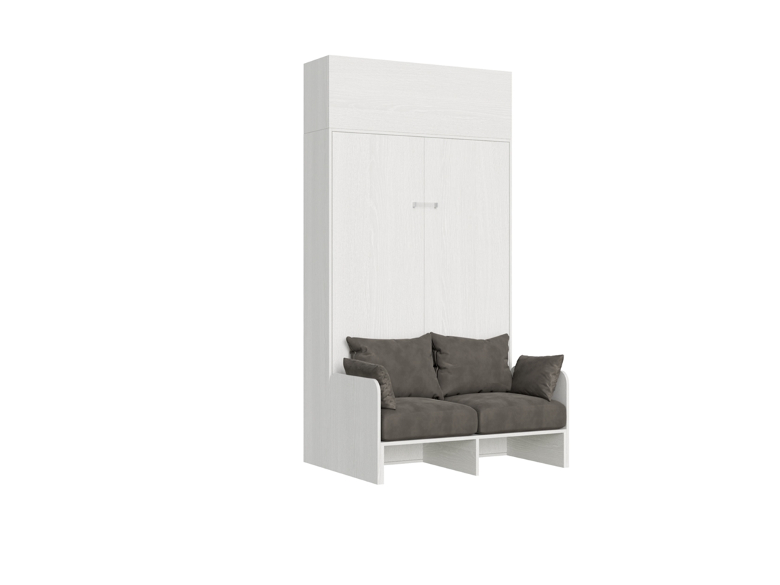 Cama Sofà Kentaro Cinza Móvel Parede ITAMOBY Branco (220x80x114cm)
