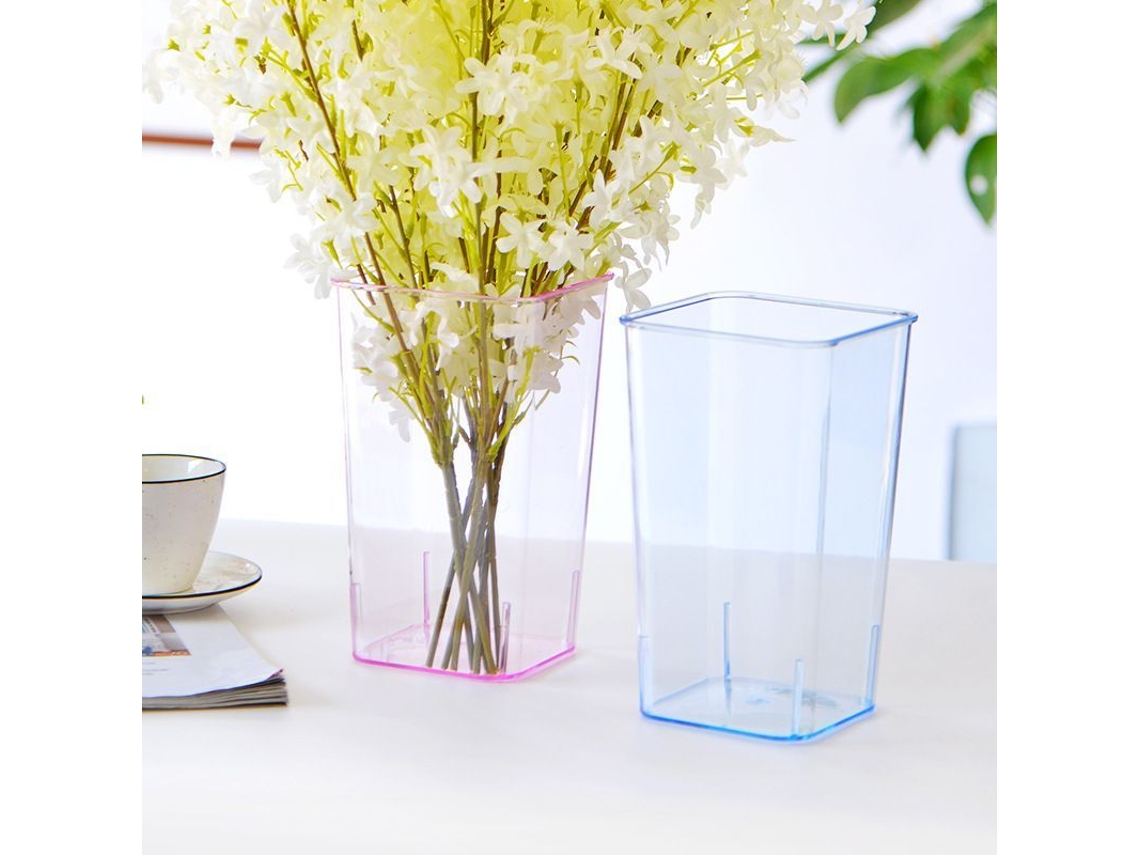 Cubo De Flores Transparente De Acrílico 23x13,5 Cm Para Floriculturas, Hogar, Resistente A Roturas, Polvo Transparente