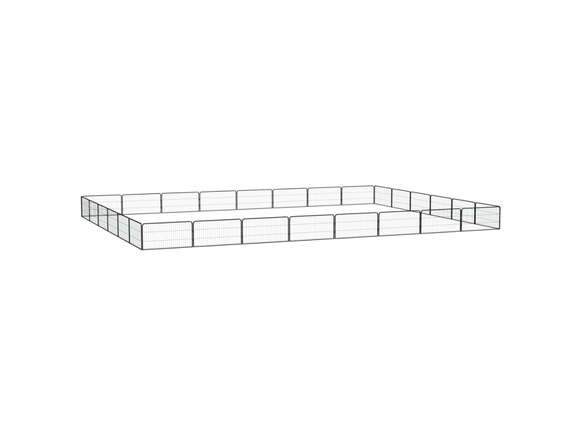 Vidaxl Parque P/ Cães C/ 28 Painéis 100x50 Cm Aço Revestido A Pó Preto