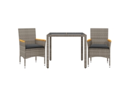 Garden Dining Set, Garden Dining Sets Vidaxl Cinzeto Rattan / Vime (90 X 90 X 75 Cm)