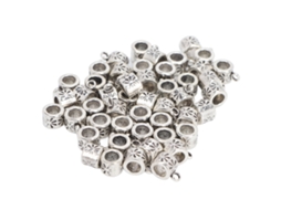 2026 50 Perlas de Plata Antigua para Decoración de Barba Y Trenzas, Accesorios de Pelo Y Joyería Diy