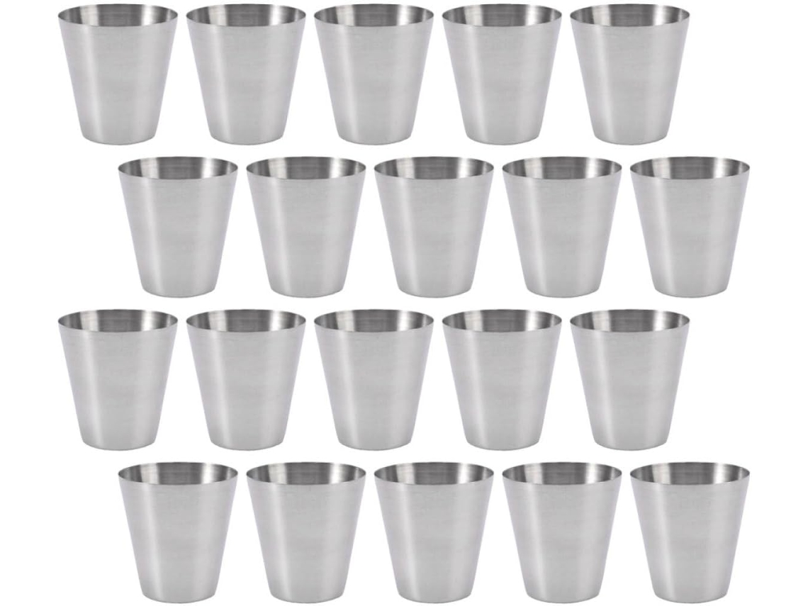 Conjunto De 20 Copos Reutilizáveis De Aço Inoxidável Para Bebidas Alcoólicas