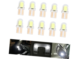 Conjunto de 10 lâmpadas LED para carro com proteção óptica contra choques e vibrações.