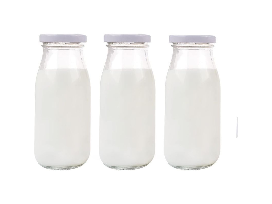 Envases De Vidro De 250 Ml Com Tampa Branca Para Leite, Iogurte, Sobremesas, Decoração De Casamento E Festa