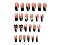 Tips para Unhas em Estilo Francês com Corações Modelo Hy215 + Kit de Ferramentas com Gel Rosa AURUM