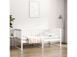 Vidaxl Cama Dia Sem Colchão Branco 100x200 Cm Pinho De Madeira Maciça