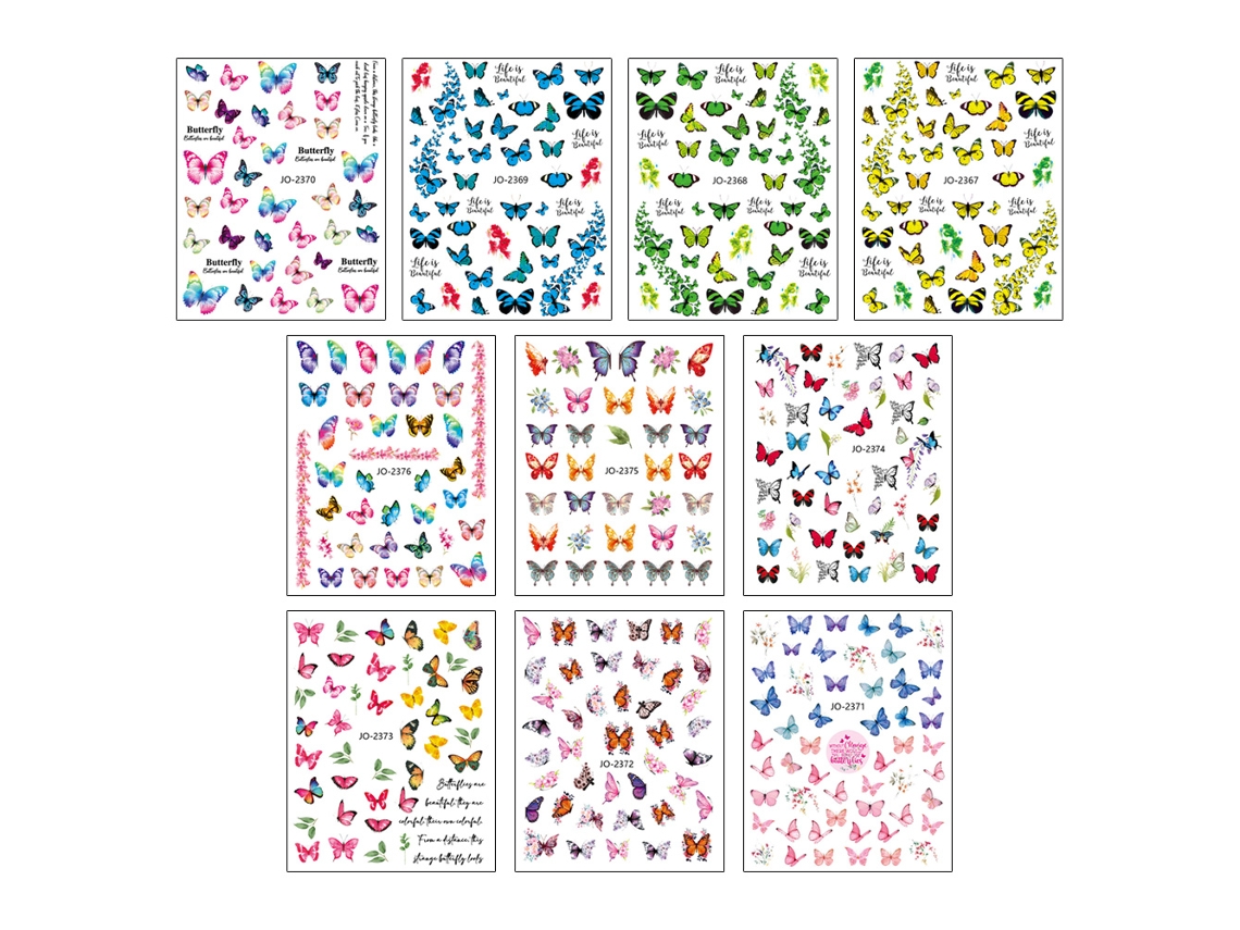 Arte De Unha De Borboleta Em Relevo 5d Requintada, Estilos Mistos Criativos E Legais Para Manicure De Dedos Das Mãos E Dos Pés, Fácil De Aplicar Como