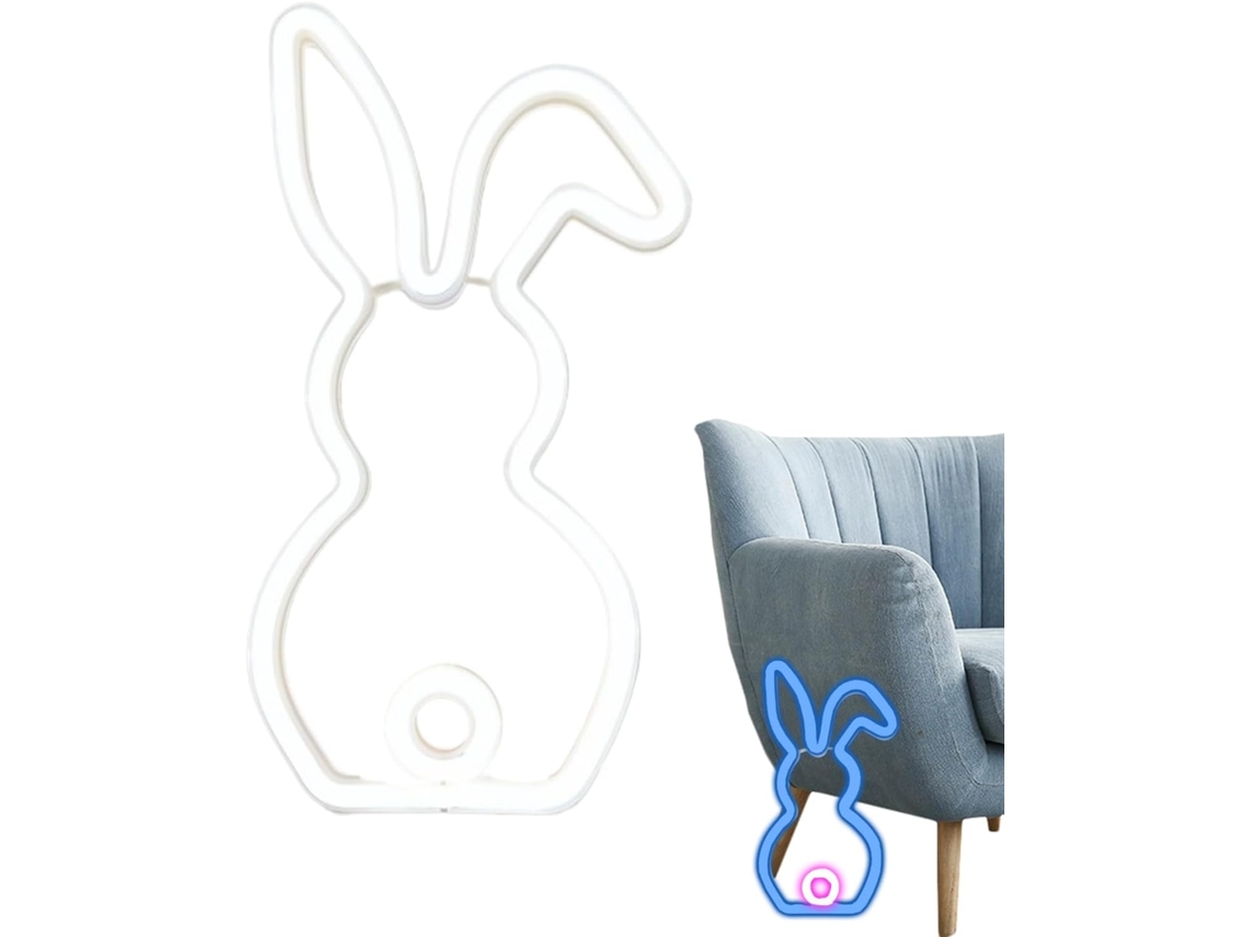 Luzes De Néon Em Forma Coelho Para A Páscoa, Alimentadas Por Usb.