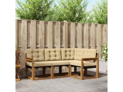 Vidaxl Conjunto De Sofás Para Exterior 4 Unid. Natural E Bege