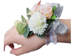 Conjunto De Pulseira De Rosas Brancas Artificiais, Conjunto De Joias Artesanais Para Casamento, Fest Gokoco