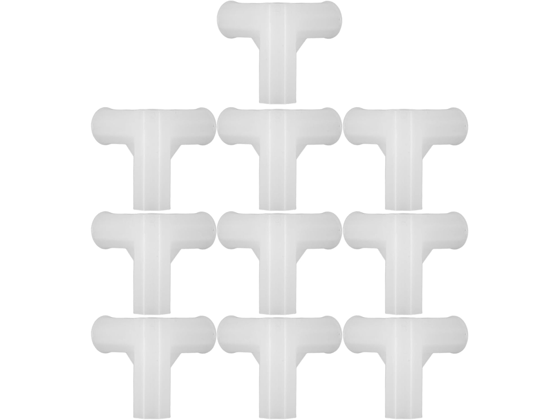 Conector Em T Para Sapateira, Conector Para Varão De Guarda Roupa, Plástico Branco, 10 Peças, Design Que Economiza