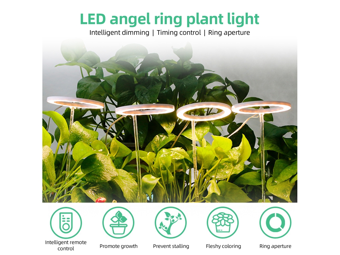 Luzes De Cultivo Para Plantas De Interior 3 Cabeças 4,8 W 34,5 Lm 60 Led Luz De Cultivo Alimentada Por Usb 8h/12h/16h Temporizador 5 Brilho Regulável