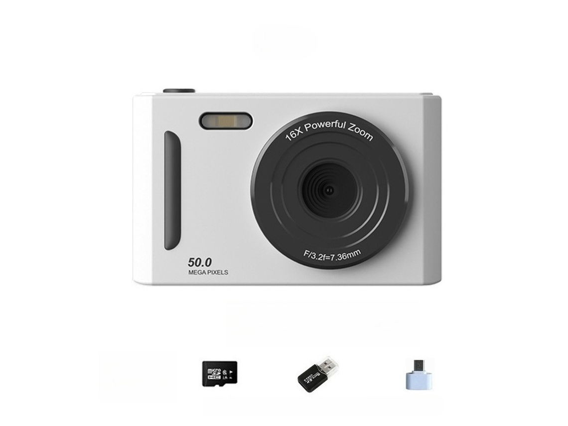 Câmara Digital Tela Ips De 2,4 Polegadas, Zoom De 8x Com Luz De Preenchimento (branco - Cartão De 32 Gb) Cuich