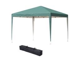 Tenda Dobrável 295x295x255 Cm Com Bolsa De Transporte Altura Ajustável Anti-uv Para Terraço Pátio Verde