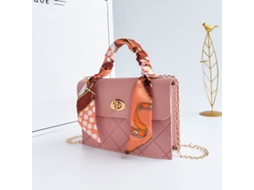 Bolsa Pequena Quadrada Com Listras De Diamantes, Lenço De Seda, Bolsa De Mão, Mini Bolsa Transversal Com Corrente, Bolsa Fashion Rosa SUNNY SPACES