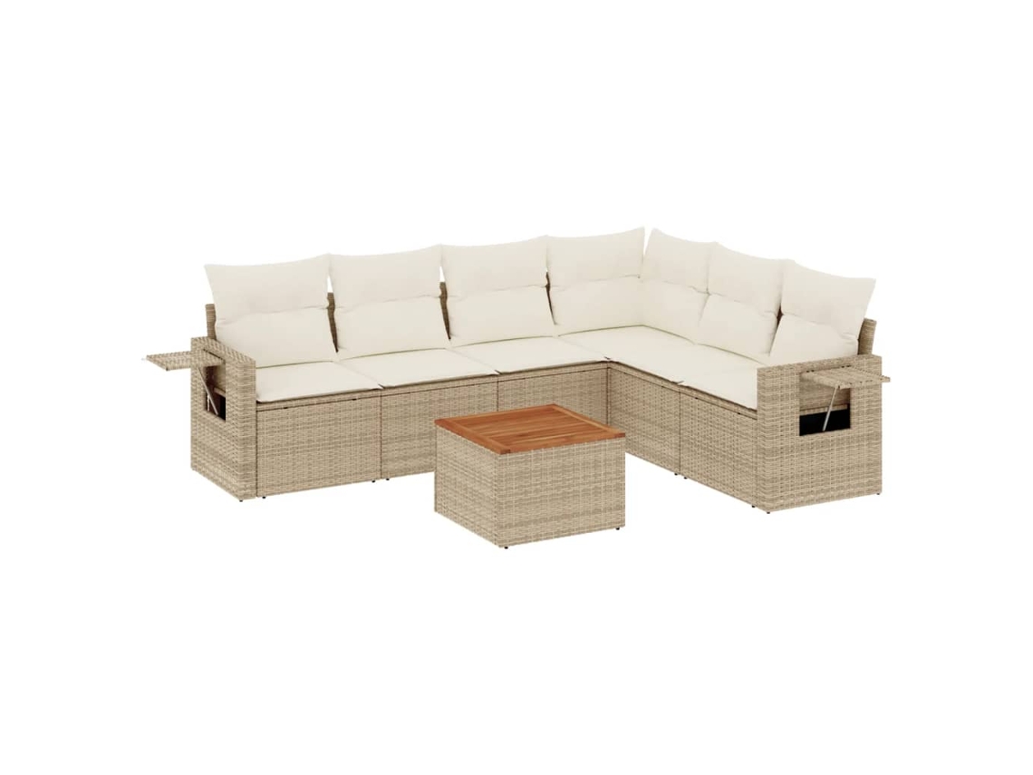 Garden Sofa Set, Garden Sofa Sets Vidaxl Bege Rattan / Vime (n/a)