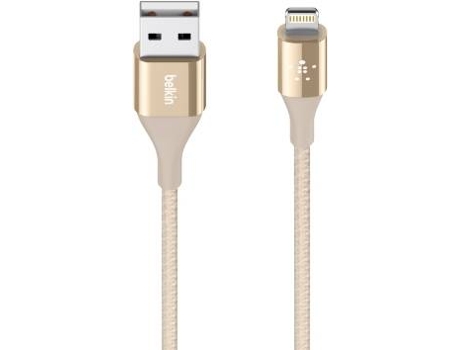 Cabo BELKIN Duratek  Kevlar Ligtning - USB Dourado — Ligtning - USB