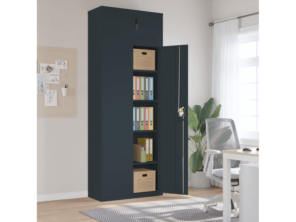 Vidaxl Arquivador 90x40x240 Cm Aço Antracite