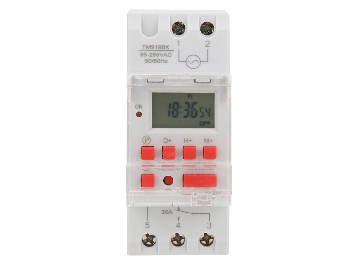 Interruptor de Tempo Digital Programável 7 Dias Lcd 30a Tm919bk