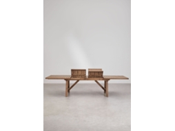 Sklum Mesa De Jantar Retangular Extensível 200-260-320x100 Cm Em Madeira De Acácia Dubai Madeira De Acácia Castanho-acácia Escuro
