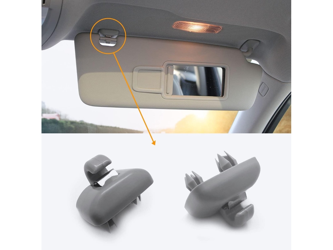 Clipe Para Quebra-sol Automotivo 2 Unidades Cinza