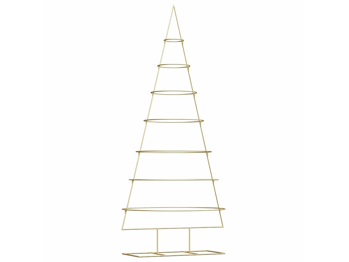 Árvore De Natal De Metal Para Decoração Interna E Externa Vidaxl Dourado Aço (210 Cm)