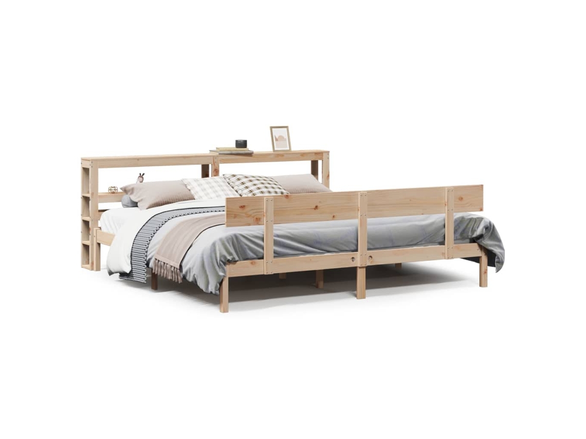 Bed Frame, Bed Frames Vidaxl Marrom Madeira De Pinho (200 X 200 Cm)
