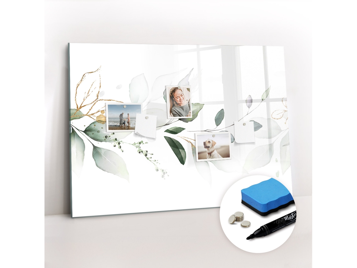 Quadro Magnético Decorativo Abstração De Folhas Para O Quarto Das Crianças Espelharte (100x70 Cm)