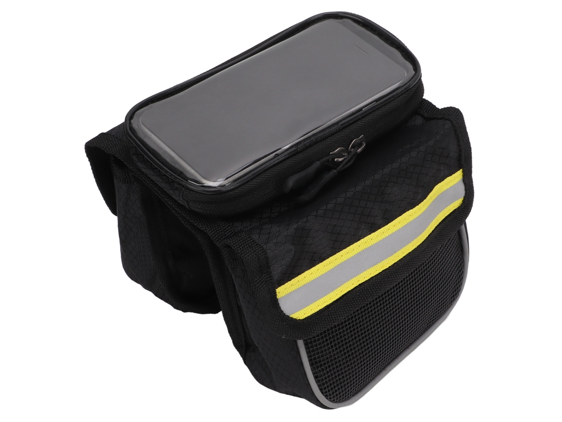 Bolsa para Quadro Mali, Tela Tpu, Fita Refletiva, para Celular 3.5 a 4.8 Polegadas, Amarela