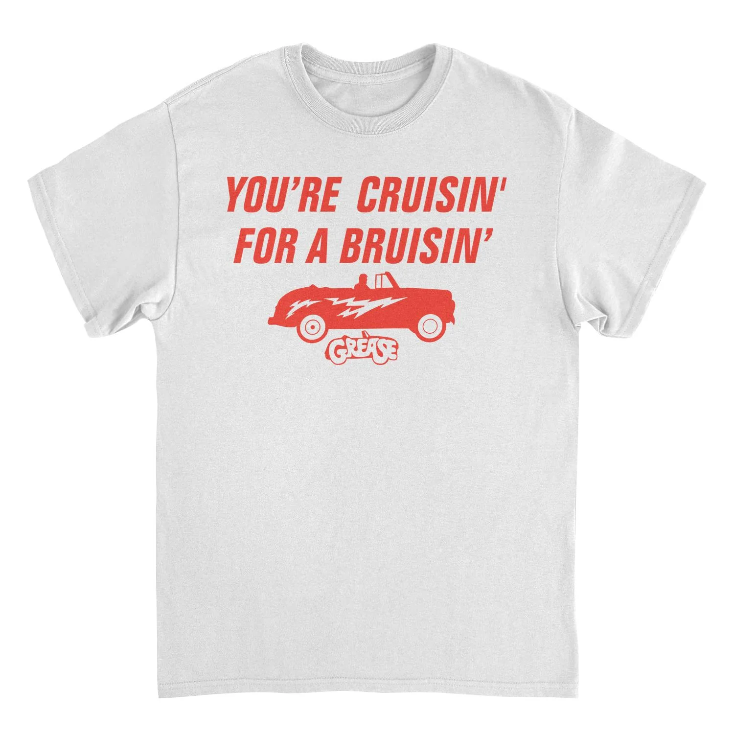 Unisex Adult T-shirt Rockinstone Grease Cruisin For A Bruisin Whitesizexxxl
