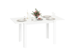 Mesa de Jantar Extensível branca brilhante MDF para 4-6 pessoas 120x160x80 cm | S/MARCA
