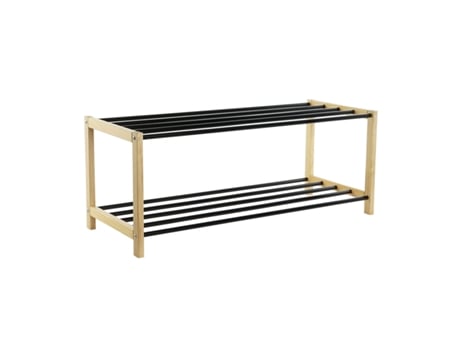 Sapateira HOME ESPRIT Preto Aço Pinheiro 80x31x32 cm