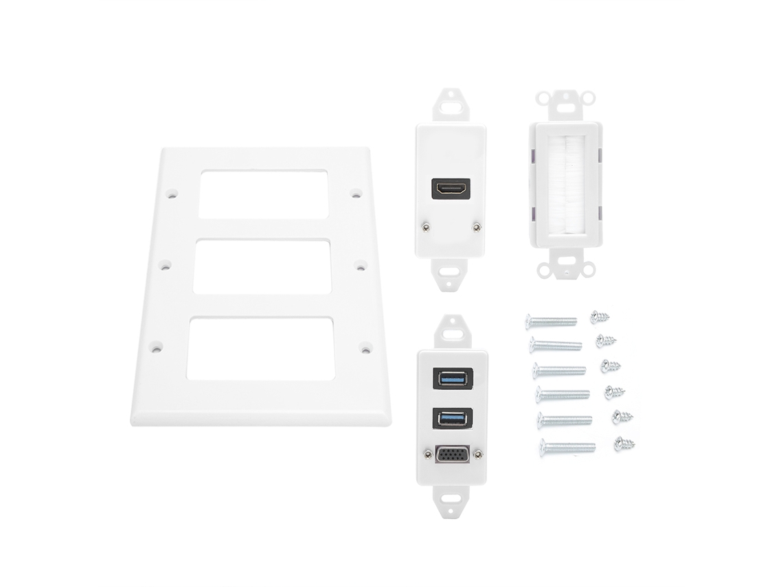 Laxiscreed Painel Americana Com 2 Usb 3.0, Hdmi, Vga E Estilo Com Acabamento Escovado