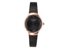 Relógio de Pulso Feminino Curren 9028 de Quartzo com Pulseira de Malha Resistente À Água