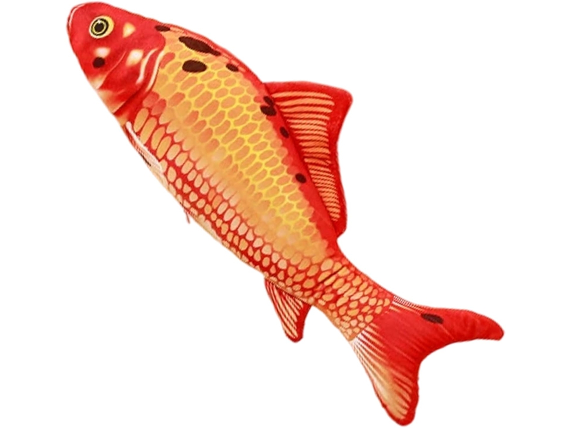 Peixe De Pelúcia, Almofada 3d Carpa Koi Vermelha, Macia Em Formato
