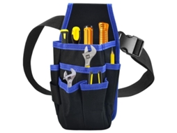 Bolsa de ferramentas de couro Oxford para eletricistas e carpinteiros com cinto e 15 bolsos | S/MARCA