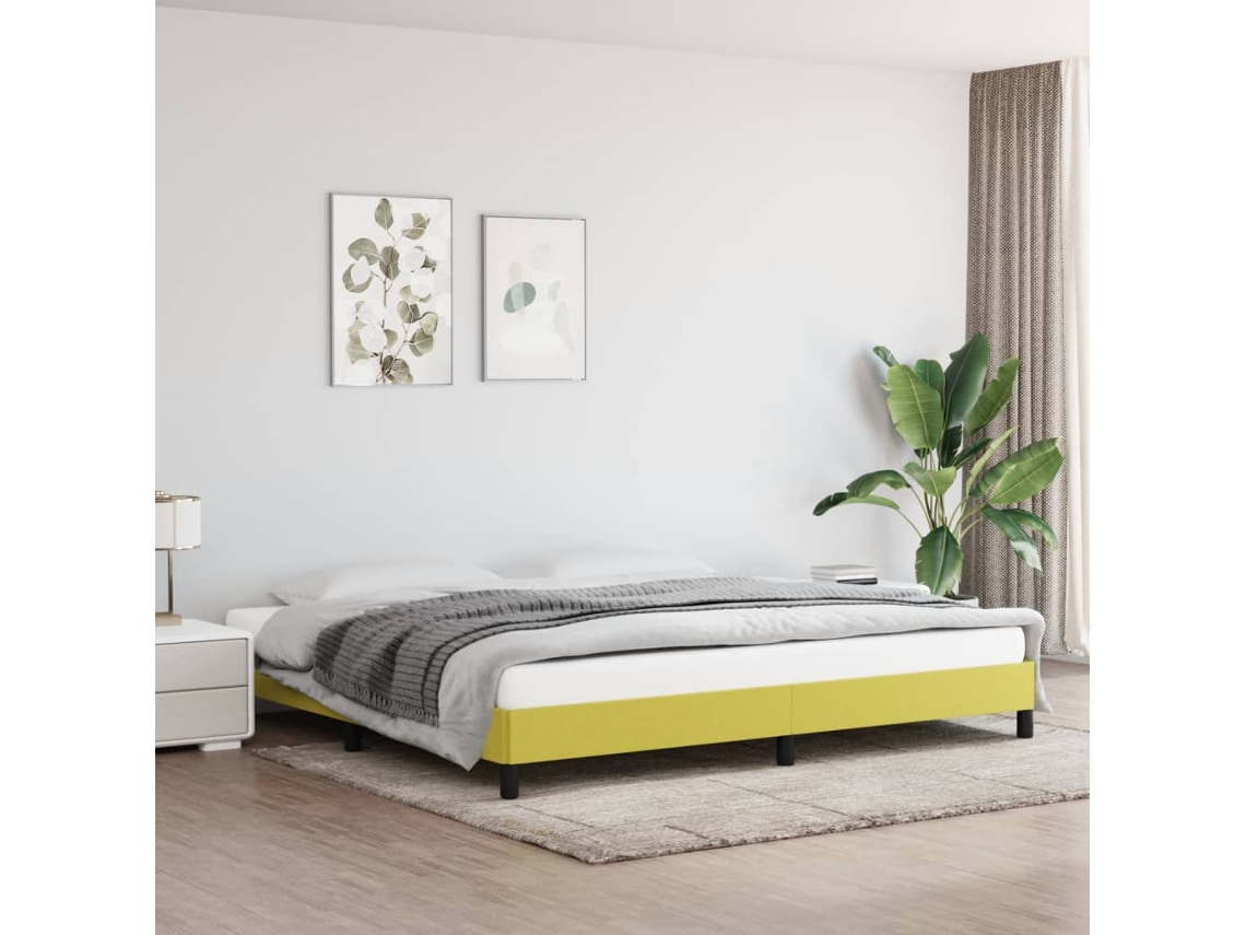 Estrutura De Cama Sem Colchão 200x200 Cm Tecido Verde