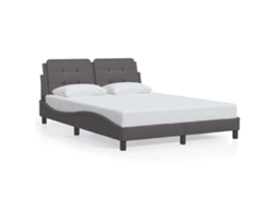 Bed Frame, Bed Frames Vidaxl Cinzeto Couro Artificial (140 X 200 Cm)