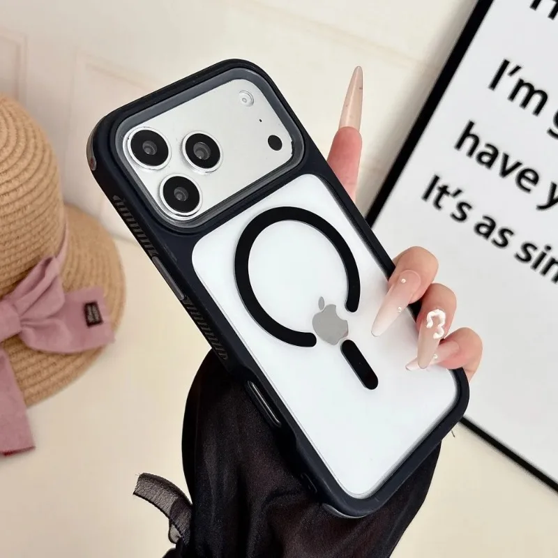 Capa Magnética Transparente Para Celular (iphone 14 Preto), Material Pc Tpu.