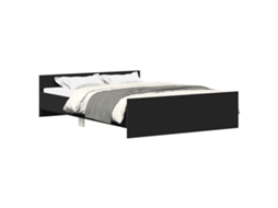 Estrutura de Cama com painéis cabeceira e pés 150x200 cm preto MAISON EXCLUSIVE