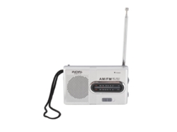 Mali rádio Portátil com Banda Dupla Am/fm Reprodutor com Alto falante Integrado e Entrada para Fones de Ouvido 3.5mm Prata Cinza