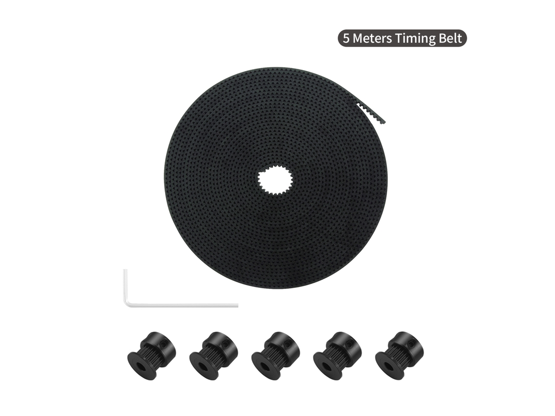 Cinto de tempo gt2 5m 6mm com 5 polias 20 dentes 5mm bore chave allen para impressora 3d S/MARCA